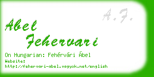 abel fehervari business card