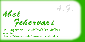abel fehervari business card